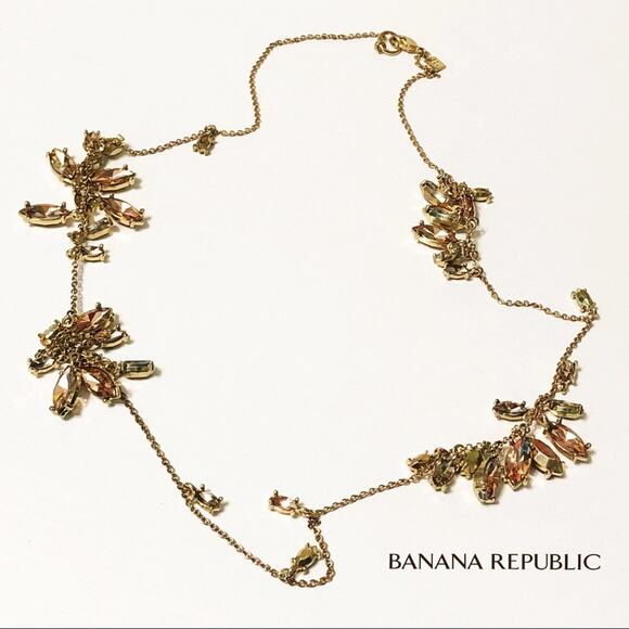 Banana Republic Long Crystal Cluster Necklace - Picture 1 of 4